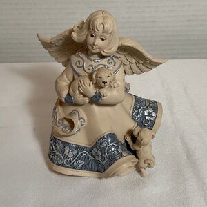 Sarah’s Angels Cherub Figurine with Puppies “Companionship” by Cheri Lane.